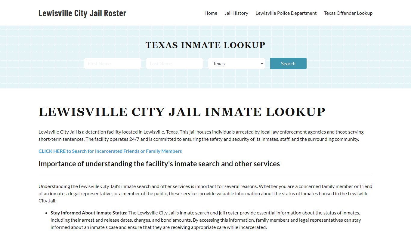 Lewisville City Jail, TX Inmate Search, Jail Roster, Bookings