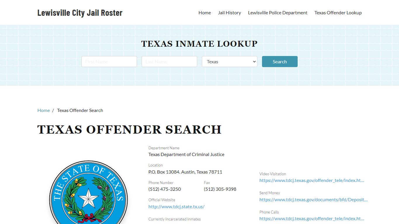 Texas Offender Lookup, City Jail Records Search - Lewisville City Jail